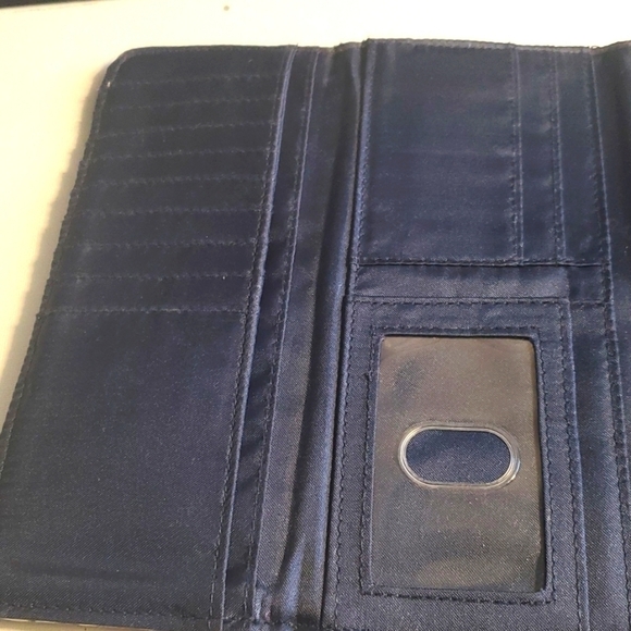 Vera Bradley Navy trifold Walet - Picture 8 of 13